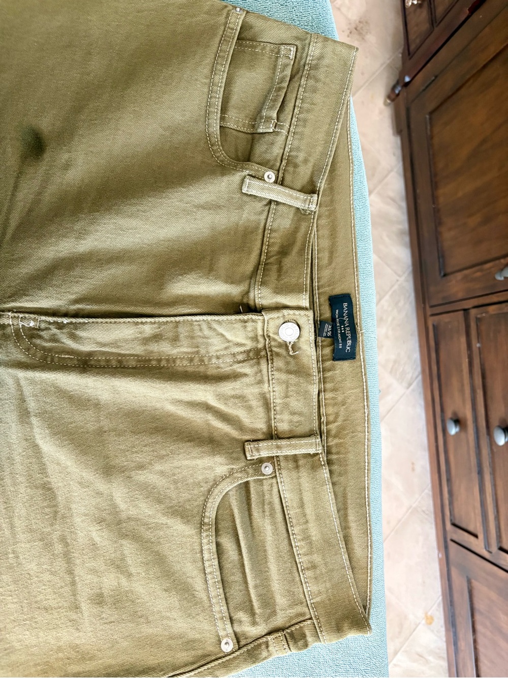 Banana Republic High Rise Straight Jeans - Olive Green